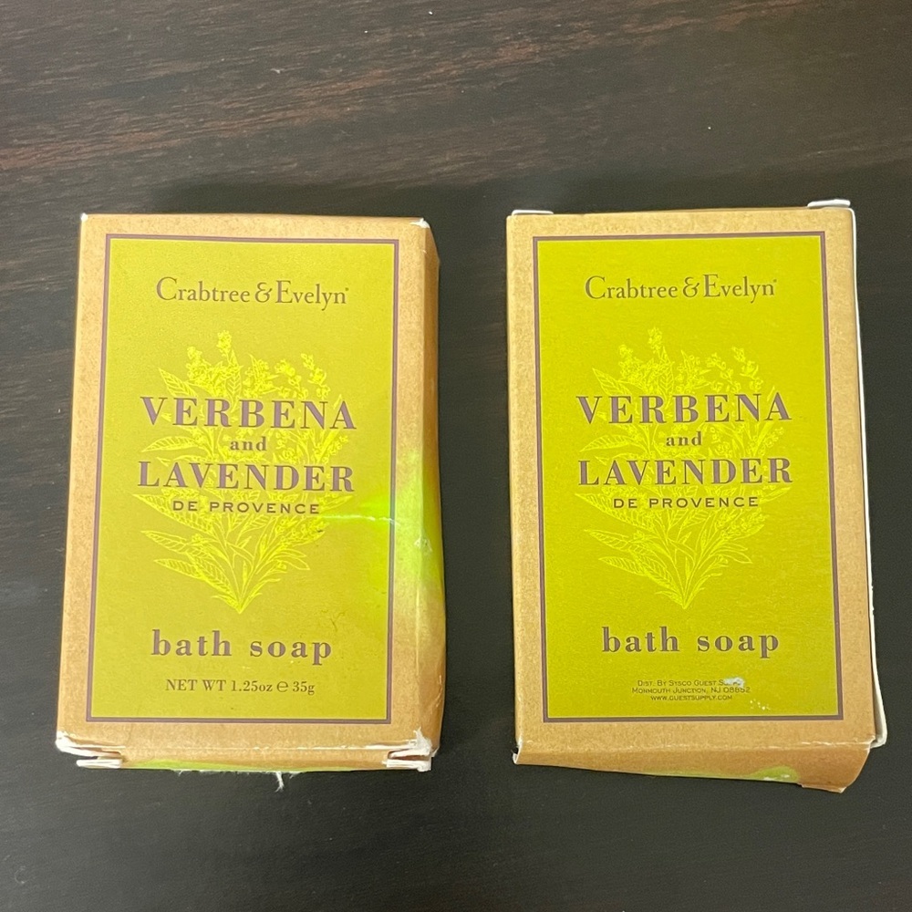 Crabtree and Evelyn Verbena and Lavender travel bar soaps NWT discontinued